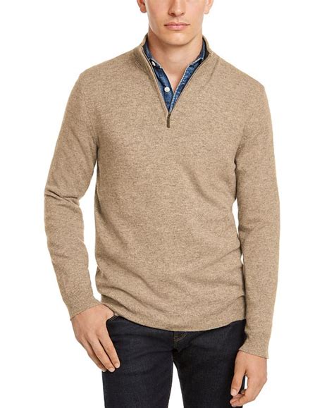 Club Room Men's Quarter-Zip Cashmere Sweater, Created for Macy's & Reviews - Sweaters - Men - Macy's