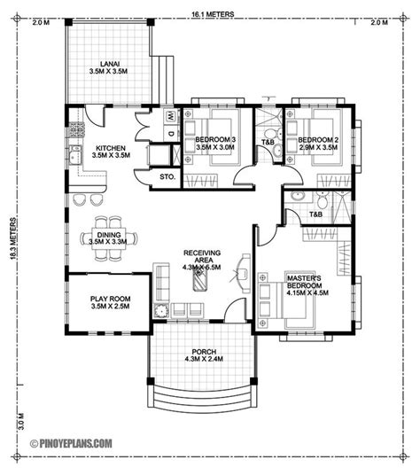 Three Bedroom Bungalow House Design | Pinoy ePlans | Bungalow house ...