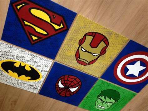 Superhero Canvas Super hero wall art handpainted by by KraftyLife