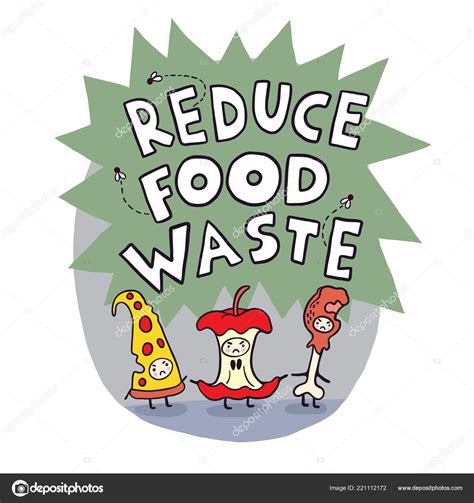 Reduce Food Waste Cartoon Vector Illustration Stock Vector Image by ©Apolinarias #221112172