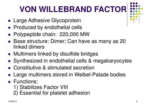 PPT - VON WILLEBRAND FACTOR PowerPoint Presentation, free download - ID ...