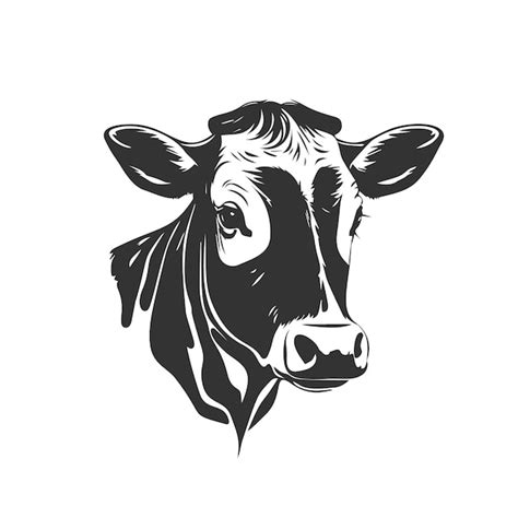 Premium Vector | Hand draws cow silhouette vector illustration on white ...