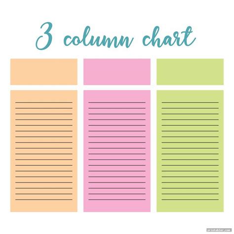 Editable Blank 6 Column Chart Template