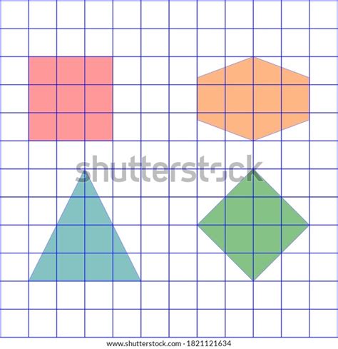 2d Geometric Shapes On Squared Paper Stock Vector (Royalty Free) 1821121634 | Shutterstock