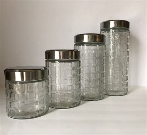 Glass Kitchen Canister Sets / White Rustic Modern Farmhouse Kitchen Canister Set Vintage ...