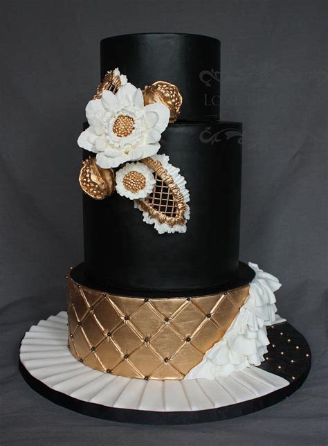 Black and Gold Bold Wedding Cake - Decorated Cake by Love - CakesDecor