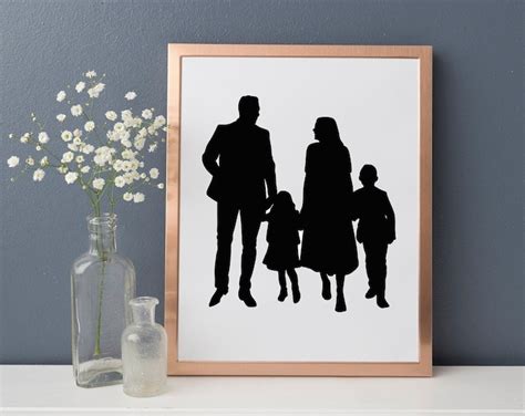 Custom Silhouette Portrait, Family Silhouette Wall Decor, Silhouette ...