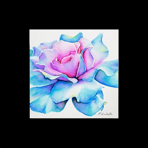 Blue Rose Watercolor Painting Original Giclèe Fine Art Print - Etsy