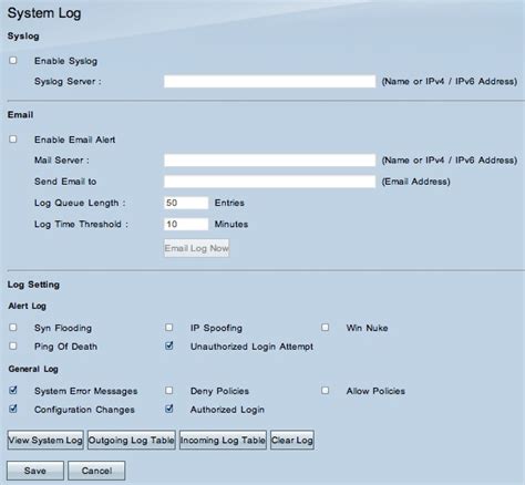 System Log Configuration on RV016, RV042, RV042G and RV082 VPN Routers - Cisco