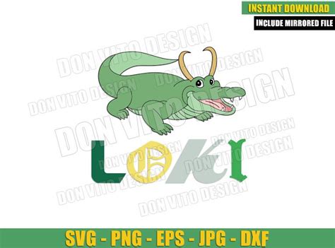 Alligator Loki Logo SVG png Croki Loki Gator Cut File Cricut Vector Clipart