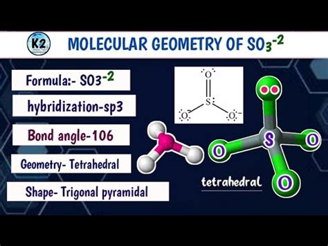 molecular geometry of so3-2 (sulphite ion) l so3-2 geometry and shape,bond angle,hybridization l ...