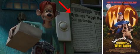 In Flushed Away (2006) a section of Rita's house structure contains a newspaper that reads ...