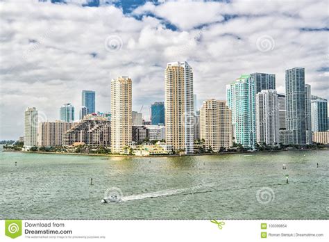 Miami skyline skyscraper stock photo. Image of panoramic - 103399854