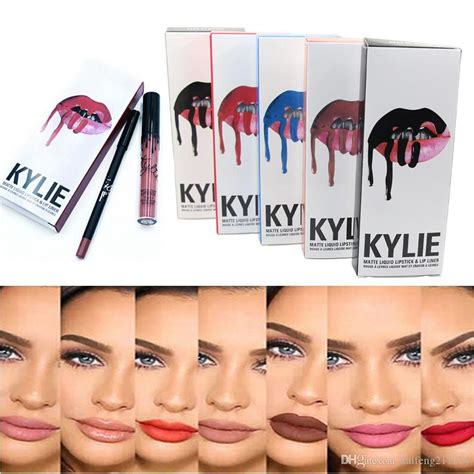 New !!kylie Jenner Lip Kit Kylie Matte Liquid Lipstick & Lip Liner Kylie Lip Velvetine In Red ...