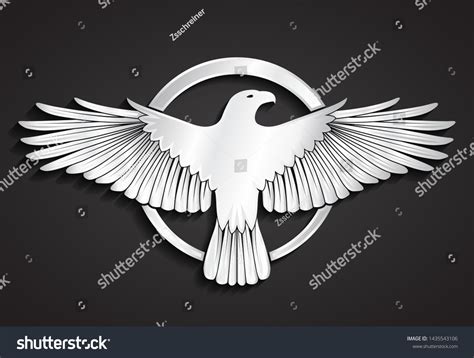 3d Silver Metal Shiny Eagle Design Stock Vector (Royalty Free ...