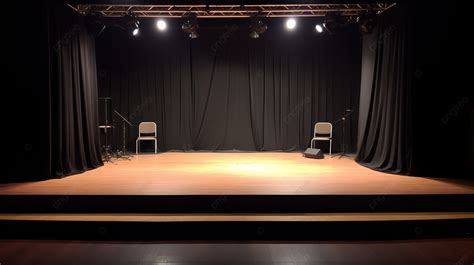 An Empty Stage Set Up With Chairs And Chairs Background, Picture Of ...