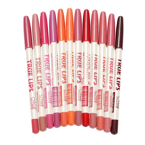 12 Pcs/Set Professional Lip Liner Pencil Waterproof Long Lasting Lips ...