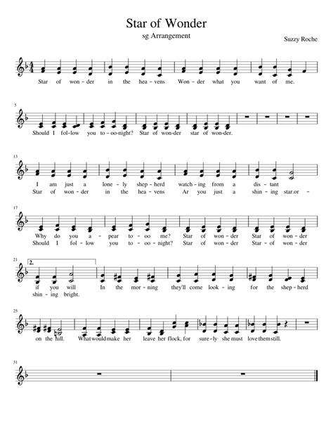 Star Of Wonder Sheet music for Piano (Solo) | Download and print in PDF or MIDI free sheet music ...