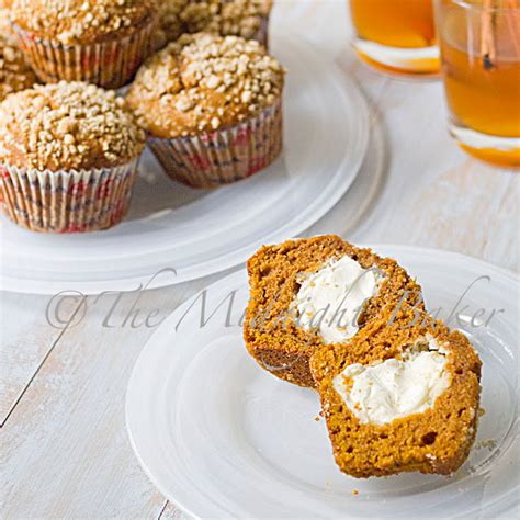 Pumpkin Cheesecake Muffins - The Midnight Baker