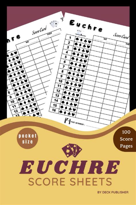 Buy Euchre Score Sheet: 100 Euchre Game Score Sheets for Scorekeeping, Easy to Read and to Keep ...