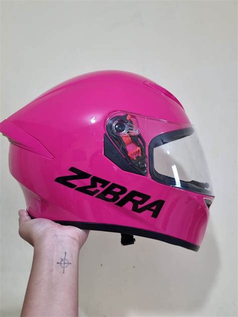 Zebra Pink Motorcycle Helmet, Motorbikes, Motorbike Parts & Accessories ...