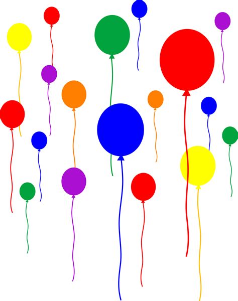 Party Balloons on Transparent Background - Free Clip Art