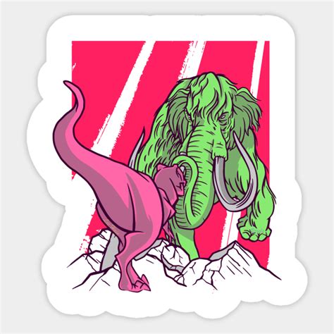 T-Rex Vs Mammoth - Mammoth - Sticker | TeePublic