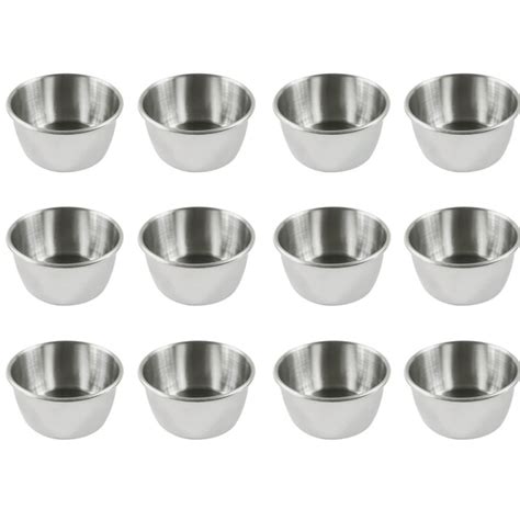 OUNONA 12pcs Stainless Steel Condiment Sauce Cups Tomato Sauce ...