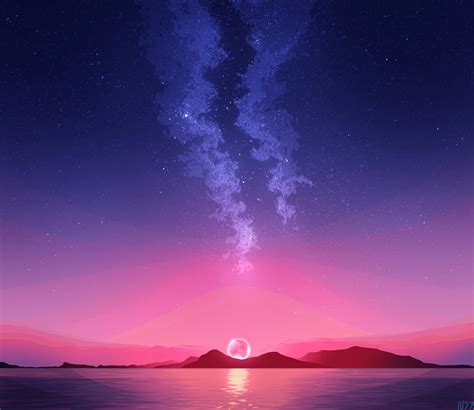 ArtStation - milky way at sunset