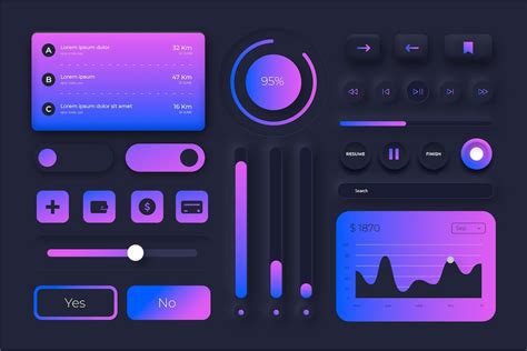 Premium Vector | Gradient ui kit collection