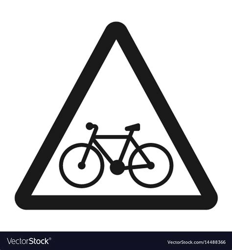 Bicycle and bike lane sign line icon Royalty Free Vector