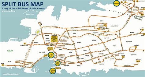 Split Bus Map - CroatiaSpots