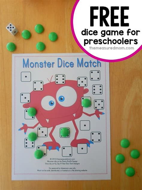 Monster Dice Match - The Measured Mom