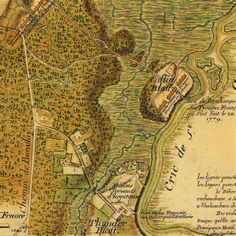 Savannah, 1779, Siege of Savannah, Georgia, Revolutionary War Map | Battlemaps.us