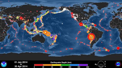 Global Earthquake Animation: January - April 2014 - YouTube