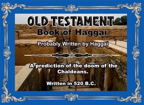 Book of Haggai and Haggai, the Person | "I am Alpha and Omega..." (Rev ...