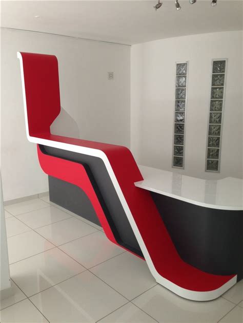 New reception counter designed and built using Kydex | Reception counter design, Office table ...