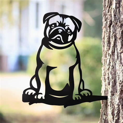 Metal Pug Silhouette Puppy Love USA Steel Dog Sign Cutout | Etsy