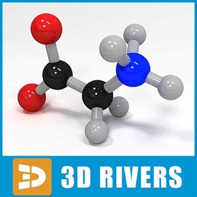 glycine molecule structure 3d model