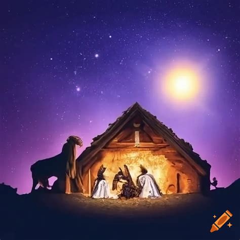 Nativity scene with shepherds and baby jesus on Craiyon