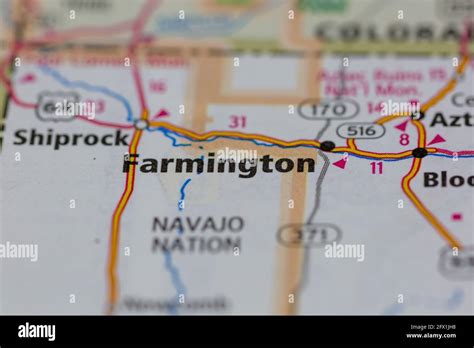 Farmington New Mexico USA shown on a Geography map or road ma Stock Photo - Alamy