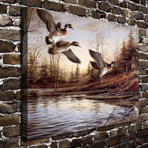 A753 Terry Redlin Backwoods Cabin Animal Scenery. HD Canvas Print Home decoration Living Room ...