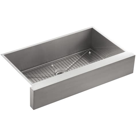 Shop KOHLER Vault 21.25-in x 35.5-in Stainless Steel Single-Basin Apron Front/Farmhouse ...