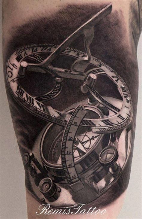 100 Awesome Compass Tattoo Designs | Cuded | Watch tattoos, Time ...