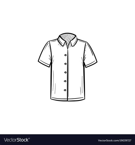 Polo shirt hand drawn sketch icon Royalty Free Vector Image