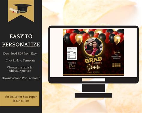 Chip Bag Template Editable Graduation Party Class of 2023 - Etsy