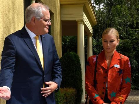 Grace Tame gives Prime Minister Scott Morrison the side-eye during ...