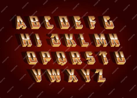 Premium Vector | 3d gold font typography