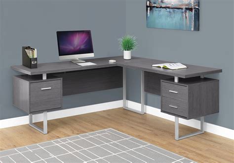 Grey Office Desk : Mare Collection Modern Zeus 4 Piece L Shaped Desk ...