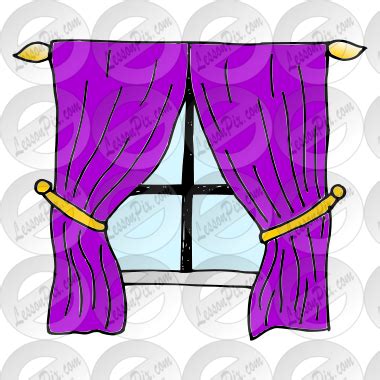 Curtains Picture for Classroom / Therapy Use - Great Curtains Clipart